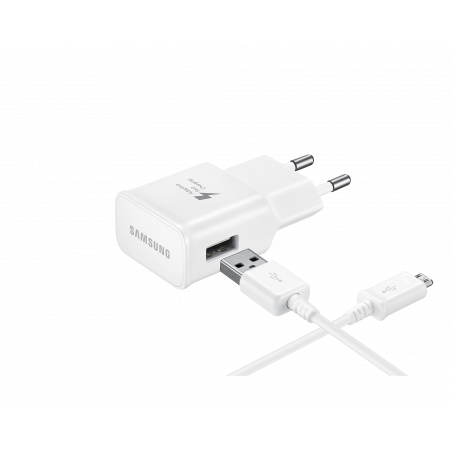 CHARGEUR RAPIDE Samsung MICRO USB BLANC