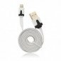 CABLE USB PLAT APPLE IPHONE 5 5C 5S SE 6 6S 6 Plus 6S PLUS Ipad Mini BLANC