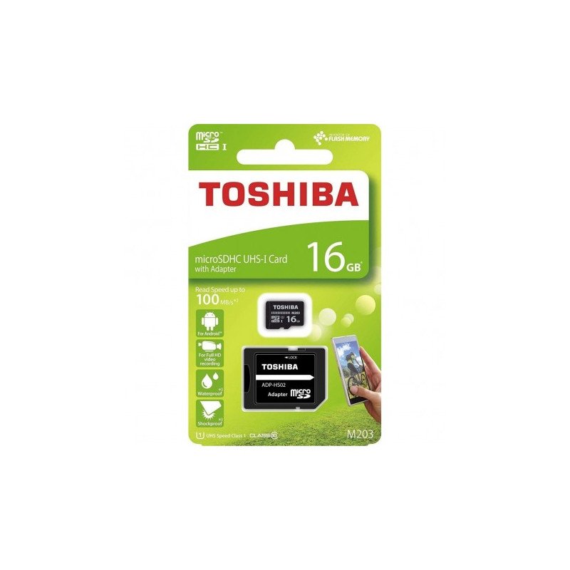 CARTE MEMOIRE 16GB TOSHIBA MICRO SD + ADAPTATEUR