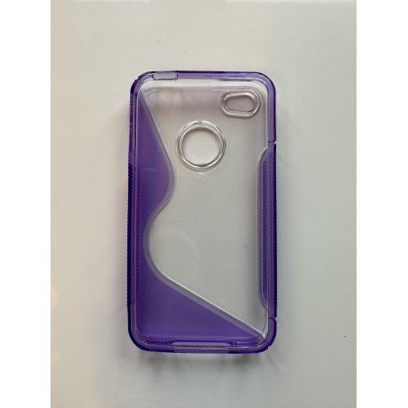 COQUE TRANSPARENTE VIOLET POUR IPHONE 4 / 4S