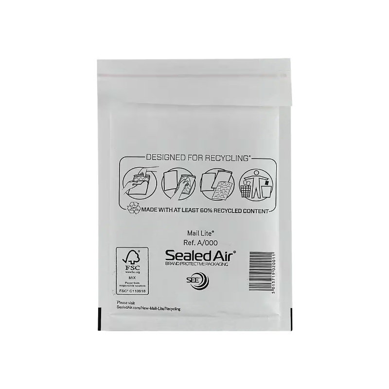 ENVELOPPES A BULLES BLANCS 100 UNITES ADHESIVES